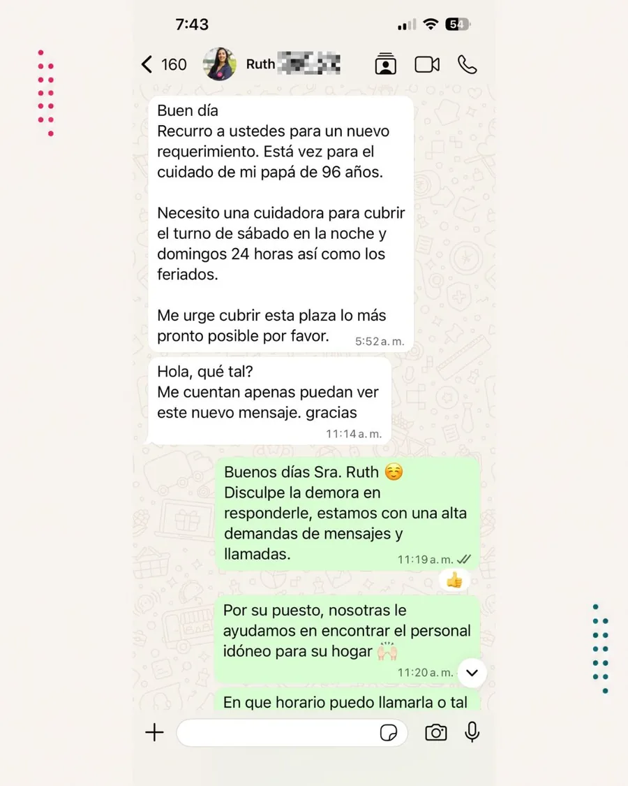 Testimonio real de familia Casamor por WhatsApp