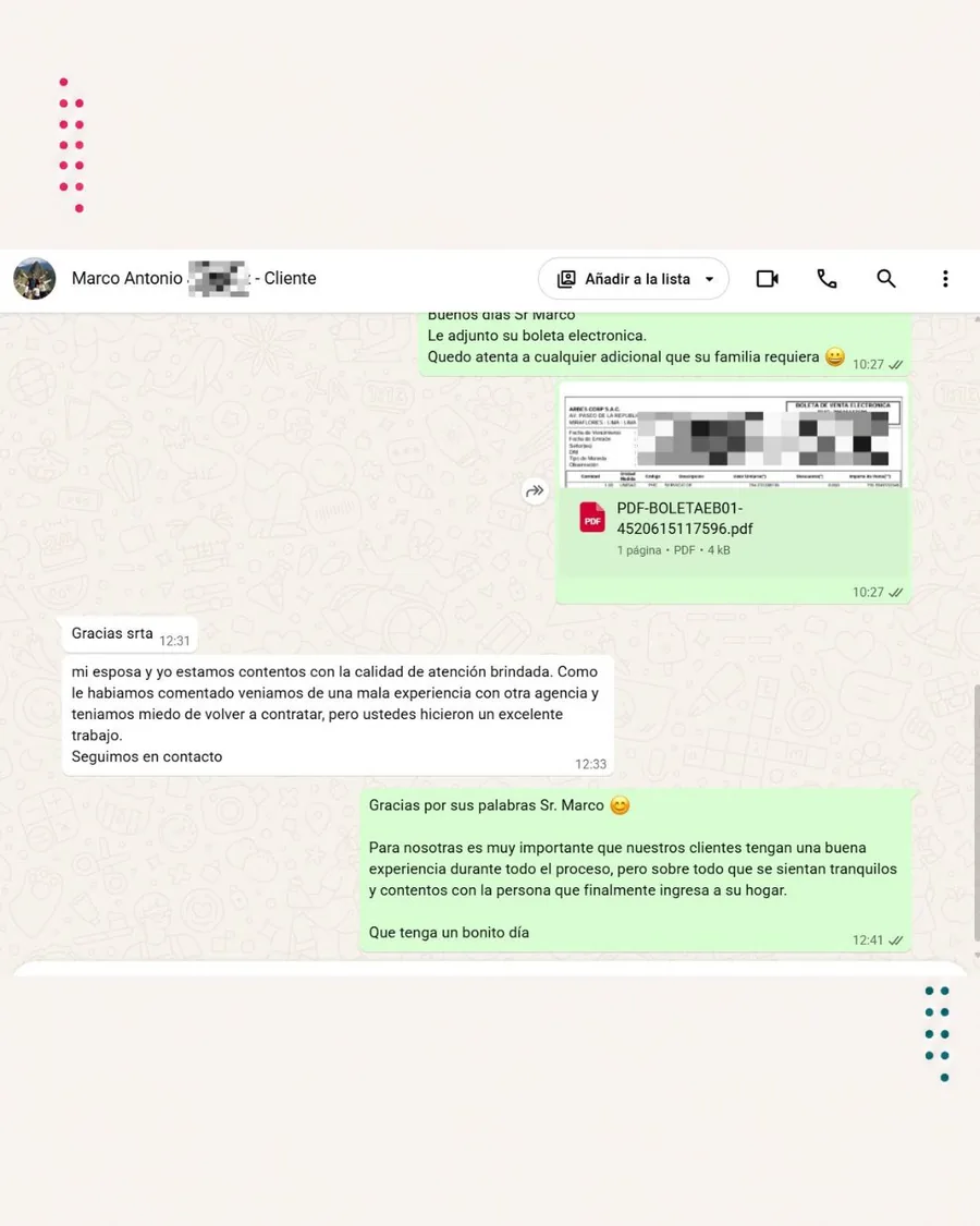 Testimonio real de familia Casamor por WhatsApp